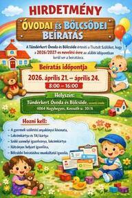 Óvodai és bölcsődei beiratkozás 2026.